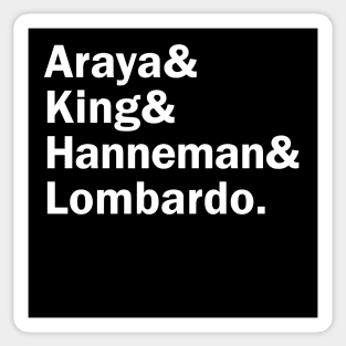 Funny Names x Slayer (Araya, King, Hanneman, Lombardo) Sticker